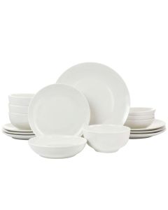 Elama Camellia 16 Piece Porcelain Double Bowl Dinnerware Set